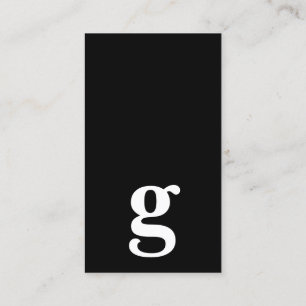 Cartão De Visita Qualquer letra, Simples Deluxe preto e branco