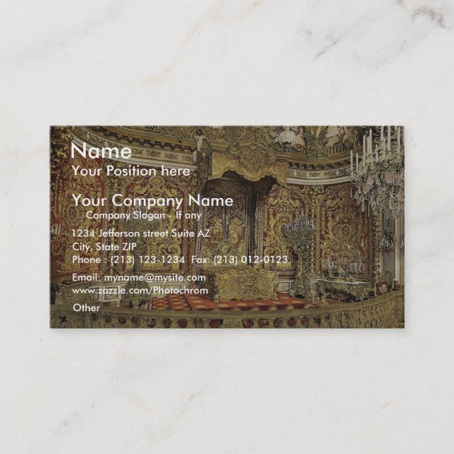 Cartão De Visita Quarto real, castelo de Herrenchiemsee, Bavari (Frente)