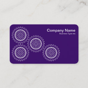 Cartão De Visita Quatro Engrenagens - Branco sobre Roxo Escuro - Fu