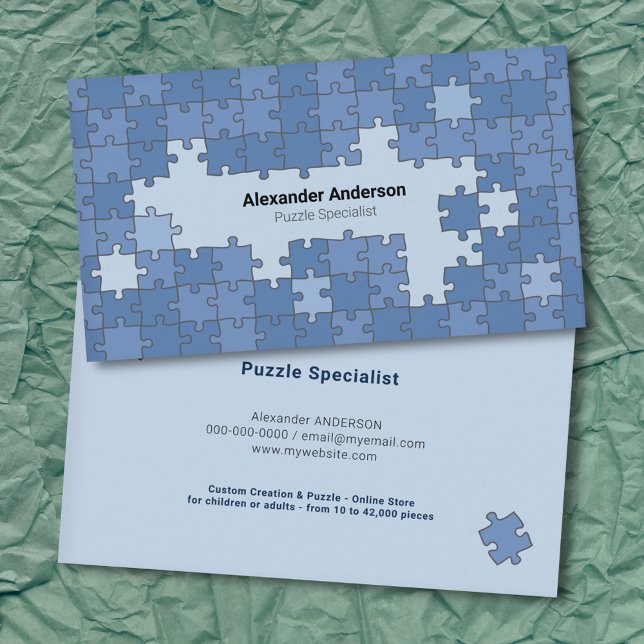 Cartão De Visita Quebra-cabeça azul (Blue Puzzle Business Card)