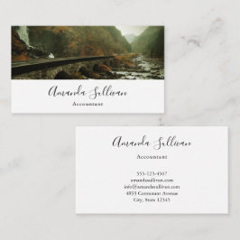 Cartão De Visita Quedas Cêntricas de Foto e Floresta