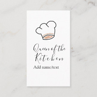 Cartão De Visita Queen of the kitchen chef cooking add name crown 