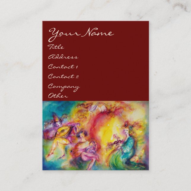 Cartão De Visita QUEIMANDO CARNIVAL / Teatro, dança e música (Frente)