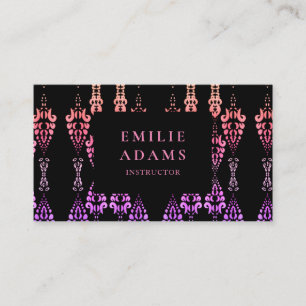 Cartão De Visita Quic Girly Pink e Purple Ornamental
