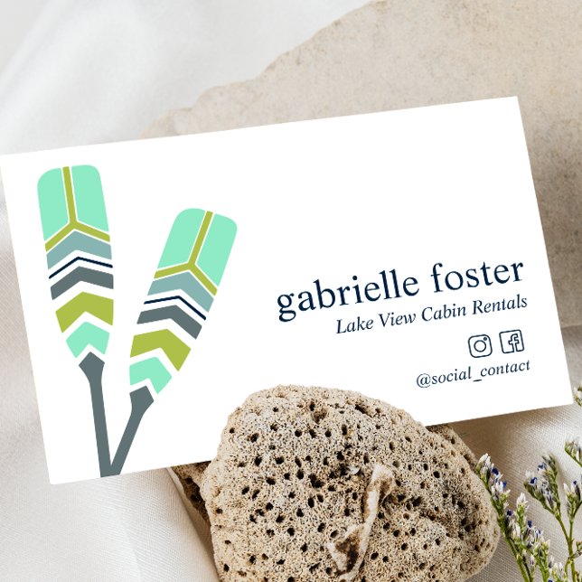 Cartão De Visita Quic Oars Lake Ocean Beach Férias Rentalf (Criador carregado)