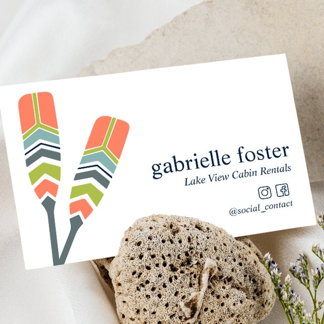 Cartão De Visita Quic Oars Lake Ocean Beach Férias Rentalf (Criador carregado)