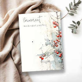 Cartão De Visita Quic Red Snow Berries de inverno com Aluno