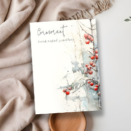 Cartão De Visita Quic Red Snow Winter Berries Vazio Jewelry Holry H