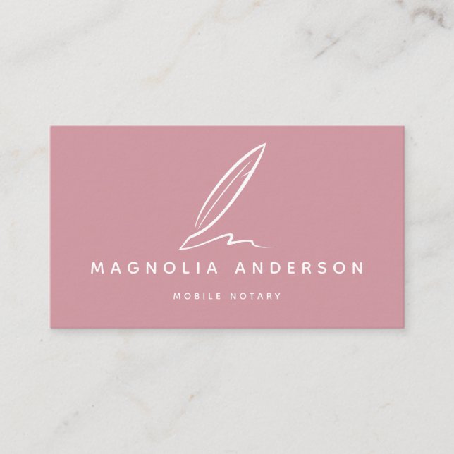 Cartão De Visita Quill Notório Móvel | Cor-de-rosa (Frente)