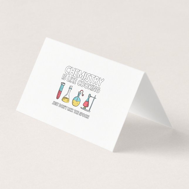 Cartão De Visita Química é como Cozinhar (Frente)