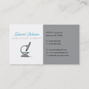 Cartão De Visita Químico Analítico   Microscópio científico