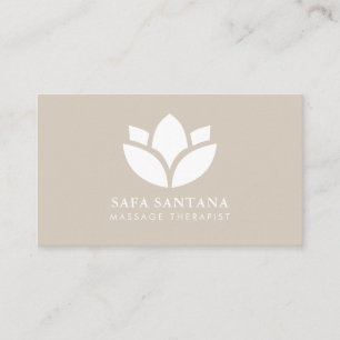 Cartão De Visita Quiroprático Terapia de Massagem Flor de Lótus Beg