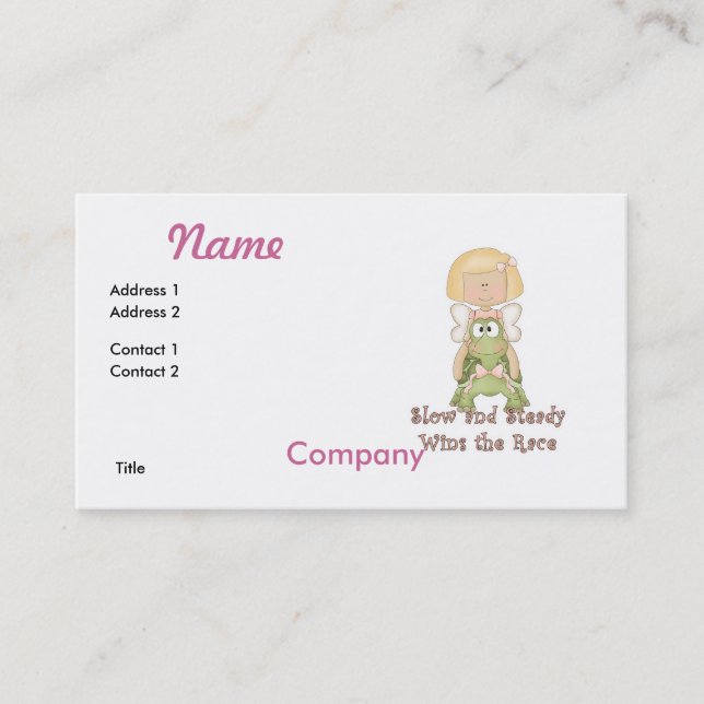 Cartão De Visita Raça de Ganhos Lentos e Estáveis (Frente)