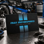 Cartão De Visita Race Shop Racing Stripes Black/Blue<br><div class="desc">Built for race shops and track-focused automotive businesses, this racing stripe business card delivers a bold, performance-driven look. The strong stripe design reflects speed, competition, and technical expertise. Ideal for motorsports shops, race teams, and track preparation specialists. Fully customizable to showcase your brand and services with a powerful and professional...</div>