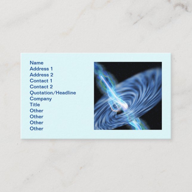 Cartão De Visita Radiação do Buraco Negro (Frente)