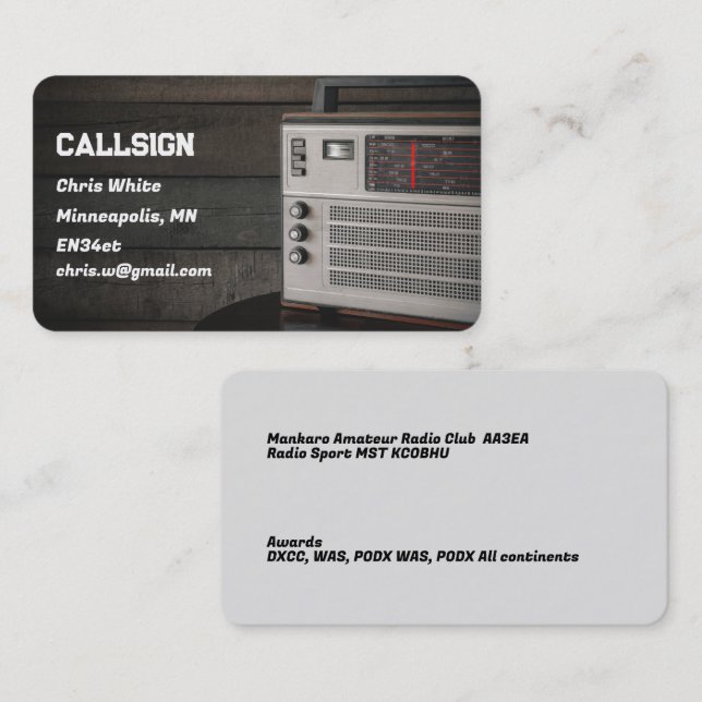 Cartão De Visita Rádio Amateur Ham (Frente/Verso)