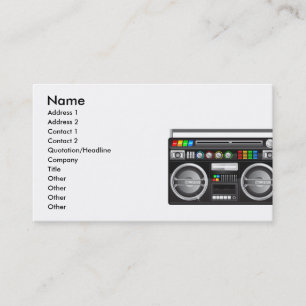 Cartão De Visita rádio boombox retrô gráfico