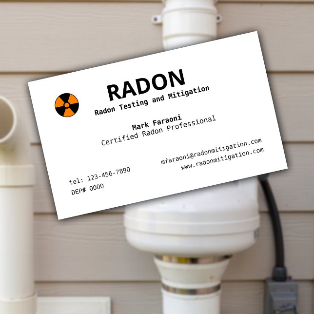 Cartão De Visita Radon Testing and Mitigation Company (Criador carregado)