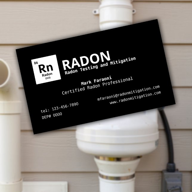 Cartão De Visita Radon Testing and Mitigation Company (Criador carregado)