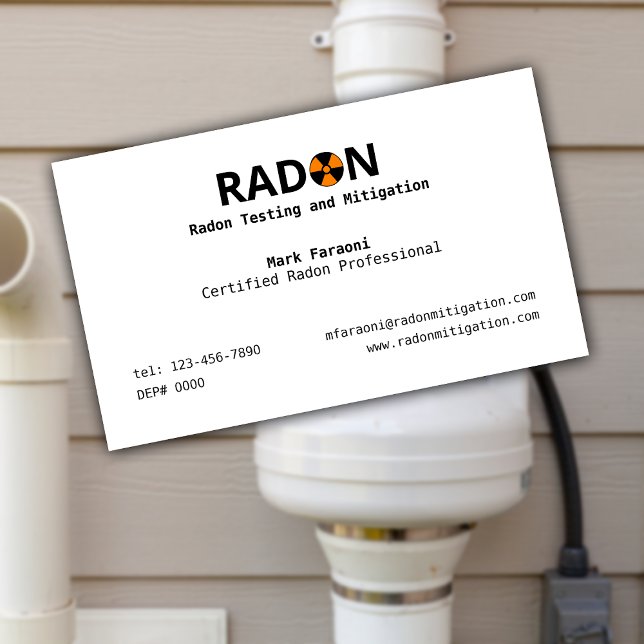 Cartão De Visita Radon Testing and Mitigation Company (Criador carregado)