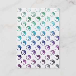 Cartão De Visita Rainbow Faux Metálico Yin Yang Taoism Balance Tao