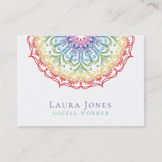 Cartão De Visita Rainbow Mandala Damas Pride Hair Stylist