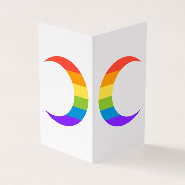 Cartão De Visita Rainbow Pride Crescent Moons Greeting Card (Exterior)