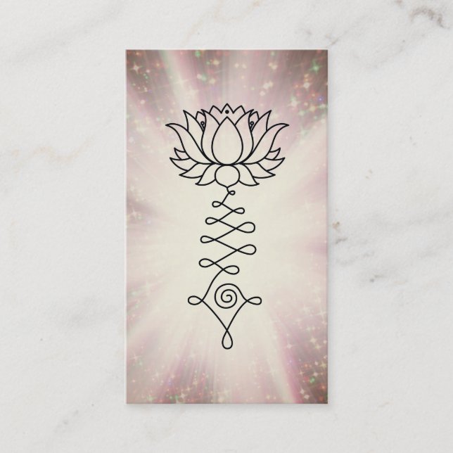 Cartão De Visita *~* Rainbow Sparkle Reiki Healing Energy Lotus (Frente)