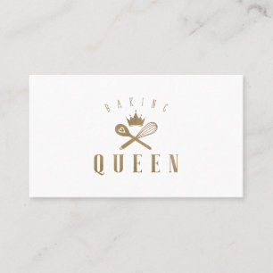 Cartão De Visita Rainha Baking Elegante Whisk & Spoon Crown White