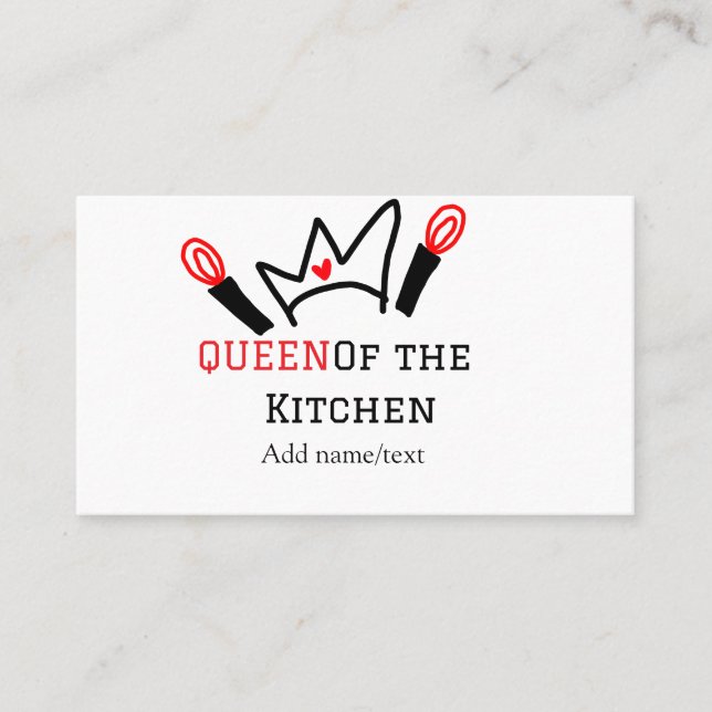 Cartão De Visita Rainha do cozinhar do cozinheiro da cozinha (Frente)