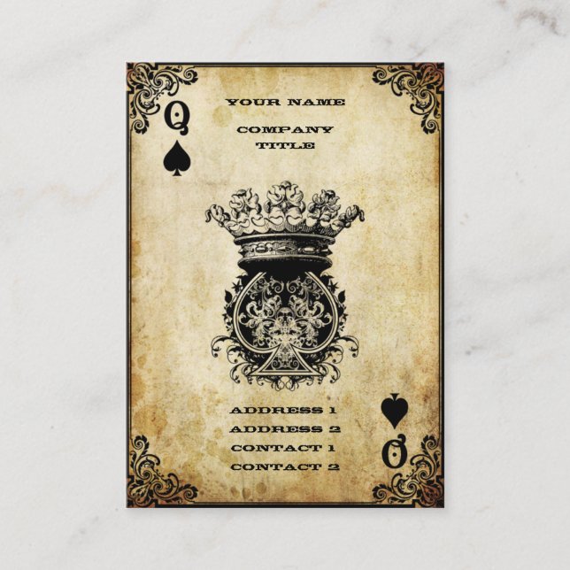 Cartão De Visita Rainha do Grunge das pás (Frente)