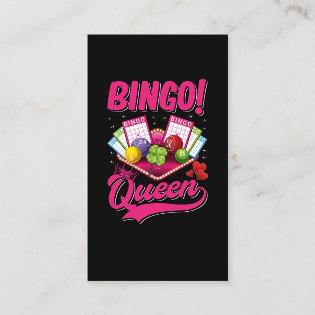 Cartão De Visita Rainha Rainha Mulher Engraçada Bingo Girl (Frente)
