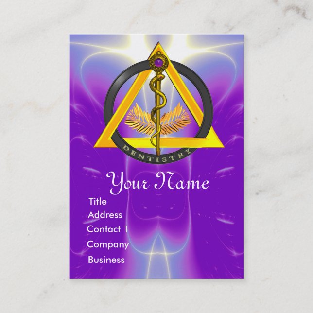 CARTÃO DE VISITA RAIO DA DENTISTA DE ASCLEPIUS MONOGRAMA (Frente)