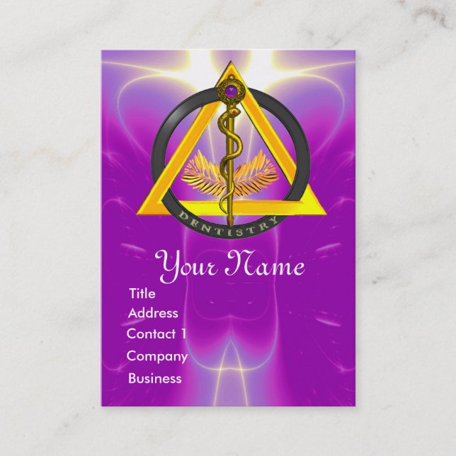 CARTÃO DE VISITA RAIO DA DENTISTA DE ASCLEPIUS MONOGRAMA (Frente)