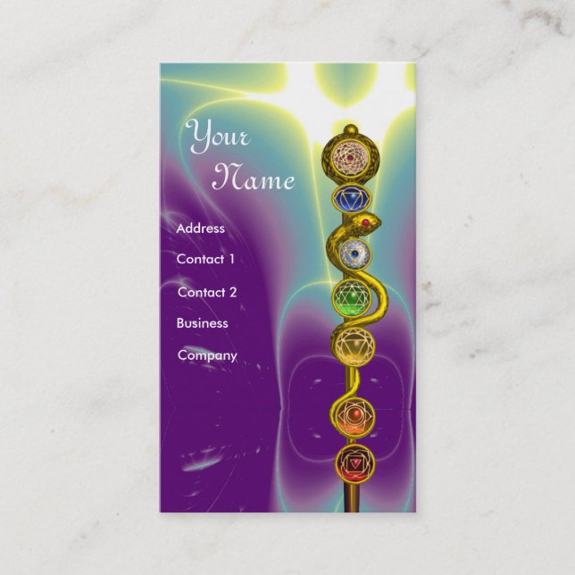 CARTÃO DE VISITA RAIO DE ASCLEPIUS,7 CHAKRAS,YOGA,ENERGIA ESPIRITUA (Frente)