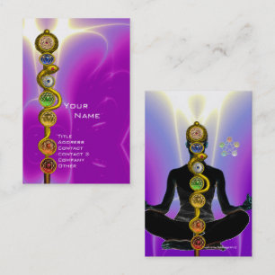 Cartão De Visita RAIO DE ASCLEPIUS,7 CHAKRAS YOGA LOTUS POSE Rosa