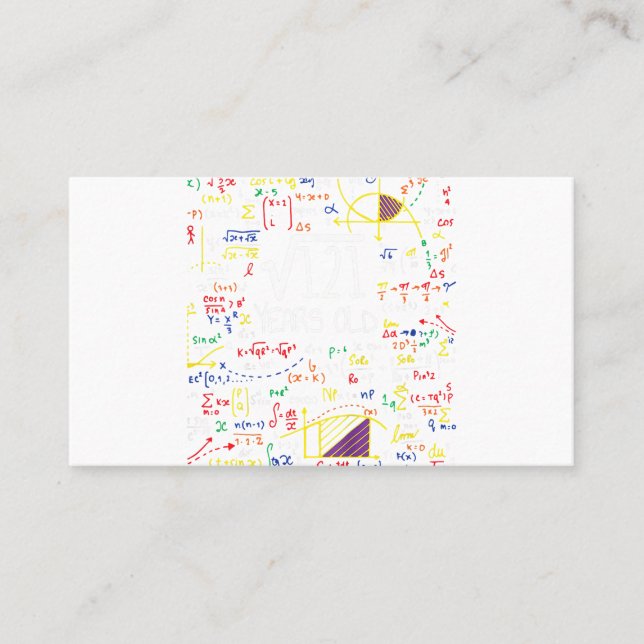 Cartão De Visita Raiz Quadrada De Aniversário De Crianças De 11 De  (Frente)