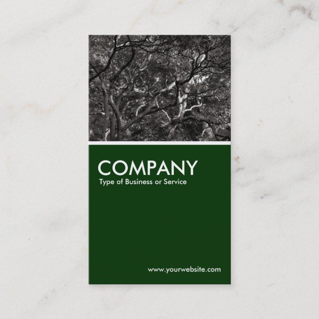 Cartão De Visita Ramificações Japonesas 03 - Verde Escuro (Frente)