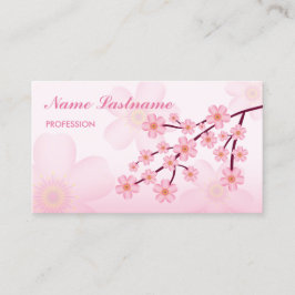 Cartão De Visita Ramo de árvore de flor de cerejeira Sakura floral 