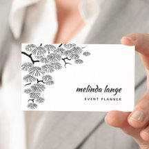 Ramo de Pinheiro Botânico Elegante Preto Branco