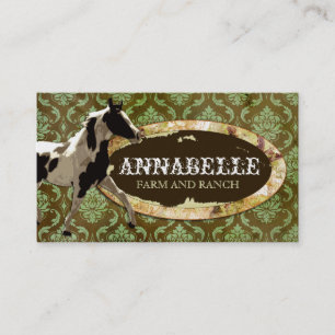 Cartão De Visita Rancho do cavalo do GC "AnnaBelles" verde &