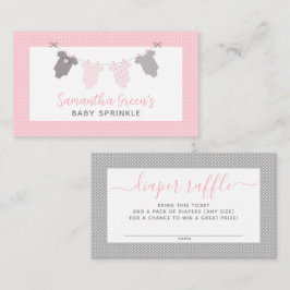 Cartão De Visita Rapariga Bilhetes de fralda de Clothesline