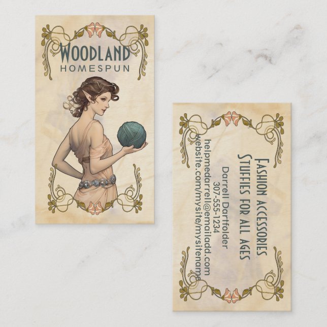 Cartão De Visita Rapariga-peluche-de-bruxaria (Frente/Verso)