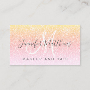 Cartão De Visita Rapariga Rainbow Glitter Makeup Artista Hair Salon