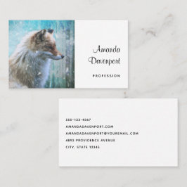 Cartão De Visita Raposa de Furto Coca-Cola no Fundo Azul