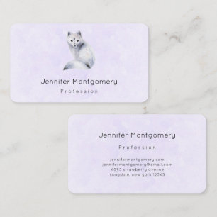 Cartão De Visita Raposa Nórdica Cuta com Marcações Florais