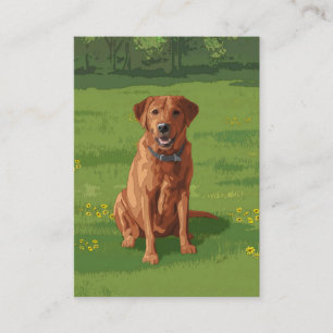 Cartão De Visita Raposa Vermelha Amarelo Labrador Cão de Retriever