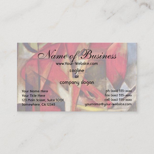 Cartão De Visita Raposas de Franz Marc, Füchse, Expressionismo vene (Frente)