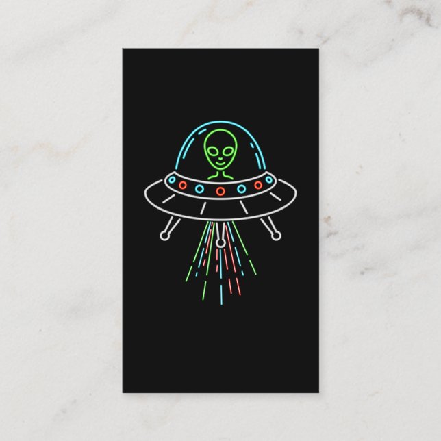 Cartão De Visita Rapto de Alienígenas de UFOs Coloridas (Frente)