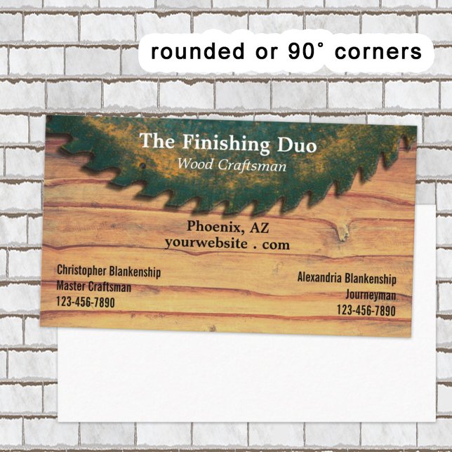 Cartão De Visita Rastreio Circular Verde Vendo Duplos Nomes De Made (This business card design offers dual names along the bottom corners. )